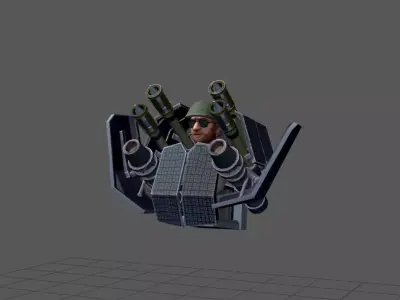 Military Skibidi Toilet 3D Character Model and Animation Low-poly 3D model