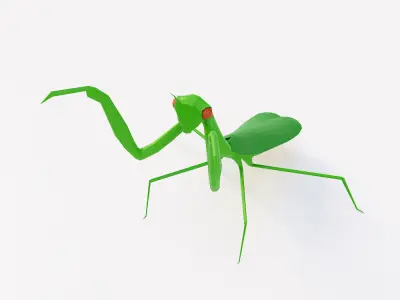 Mantis 3d model praying Low-poly 3D model