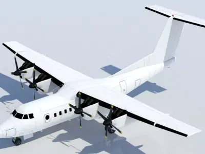 DHC-7 Dash 7 Static low poly model  Low-poly 3D model