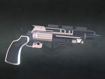Futuristic Handgun Interceptor Low-poly 3D model