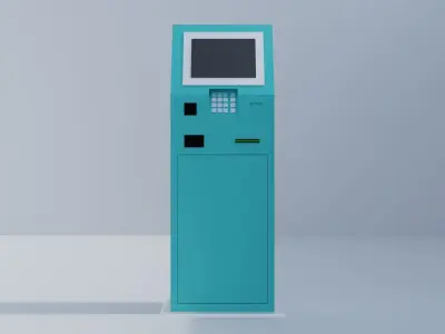 Indoor Self-Service Payment Kiosk with Touch Screen Free 3D model