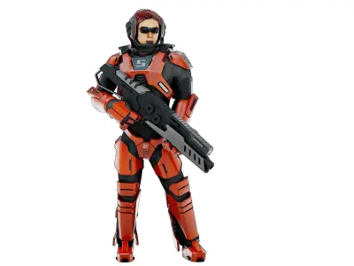 CYBORG SOLDIER RX-600  Rigged for Unreal Engine - Unity - MIXAMO 3D model