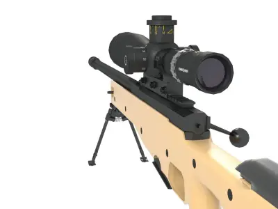 AWP AWM Sniper rifle 3D model LOW POLY Low-poly 3D model