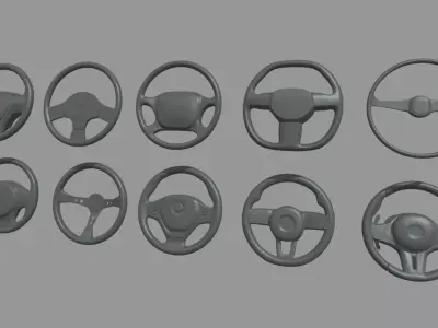 Steering Wheel Car Pack 01 Low-poly 3D model
