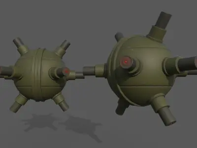 Sci-fi Mines Bombs Low-poly 3D model