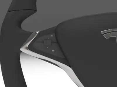 Tesla Model S Steering Wheel Low-poly 3D model