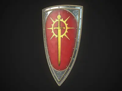 Knight Shield 07 Low-poly 3D model