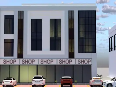Modern Commercial Building A21 DWG and SketchUp Model 3D model