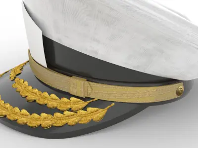 Navy Admiral Cap Hat Man 3D model