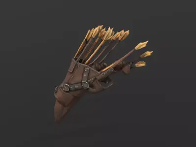 Medieval Arrow Quiver Game-Ready 3D Model Low-poly 3D model