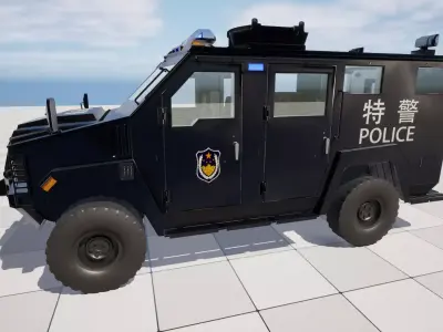 Chinese SWAT Truck Low-poly 3D model