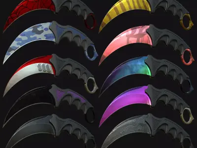 Karambit Knifes Set 3D model