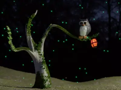 Owl cartoon Free 3D model