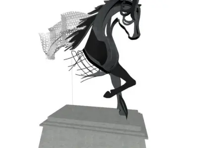 HORSE SCULPTURE  Low-poly 3D model
