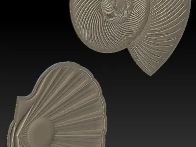 Two Shells Suitable for embossing Hot Foil Technique 3D model