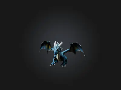 Realistic Storm Dragon Model Low-poly 3D model