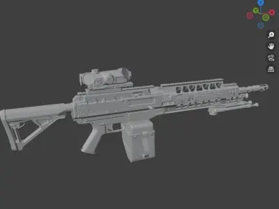 gun machine 1 Low-poly 3D model