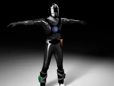 Futuristic military soldier Low-poly 3D model