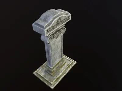 Tombstone - PBR Game Ready stone monument Low-poly 3D model