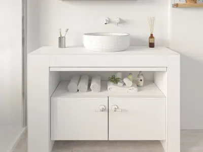 Bathroom vanity cabinet with bowl sink Free 3D model