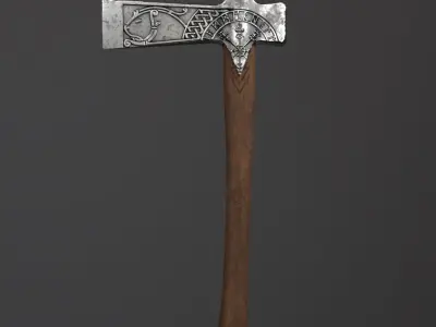 Viking Axe Beaver Low-poly 3D model