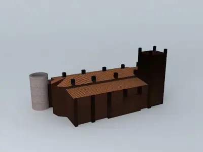 Church of St. Mary Tower Carvajar. Caceres Concatredral Free 3D model