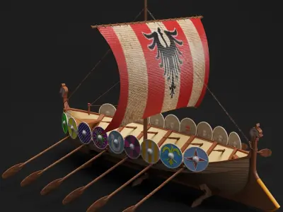 Viking boat D01 3D model