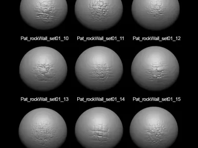 Zbrush Alpha Rock Wall Set01 Texture