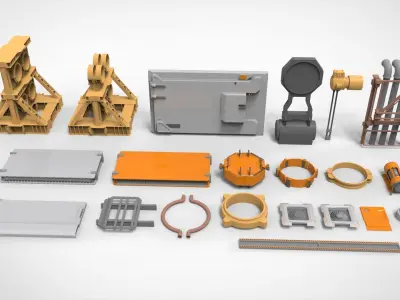 Sci-Fi architecture Elements collection 31 3D model