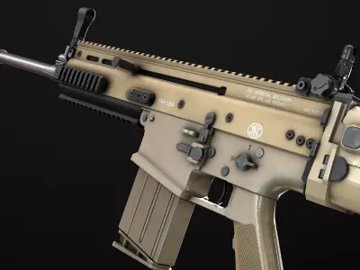 Modern AAA Rifle Pack Game Ready PBR Low-poly 3D model