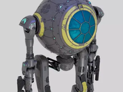 CicleHead Robot Low-poly 3D model