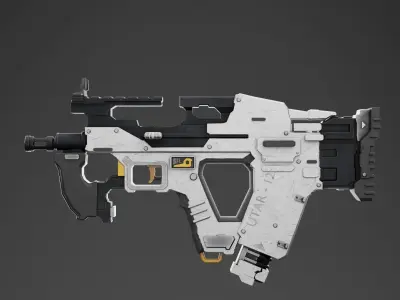 UTAR-12 WHITE GUN Low-poly 3D model