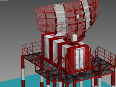 AORL-1AC Aerodrome survey primary radar Low-poly 3D model
