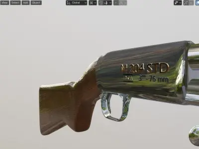 M 204 STD 12GA 76mm Exact Real Shotgun Low-poly 3D model