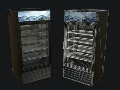 Commercial Fridge Cooler PBR Low-poly 3D model