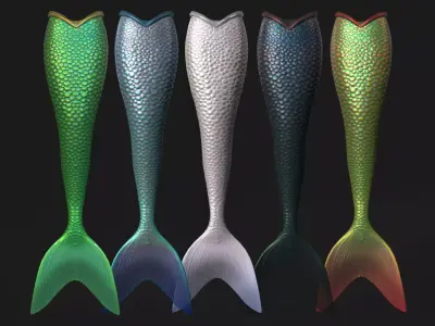 Mermaid tale Animated Low-poly 3D model