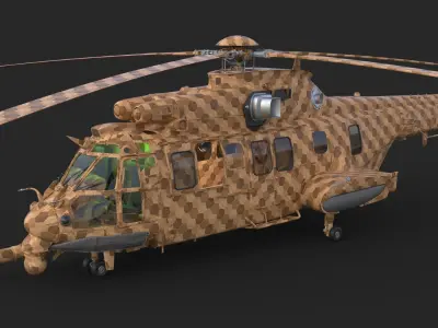 Eurocopter EC 725 Toy Wood 3D model