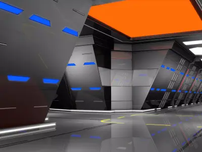 Sci Fi Corridor Spaceship 3D model get
