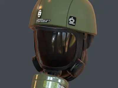 Gas mask helmet 3d model scifi Low-poly  Low-poly 3D model 539