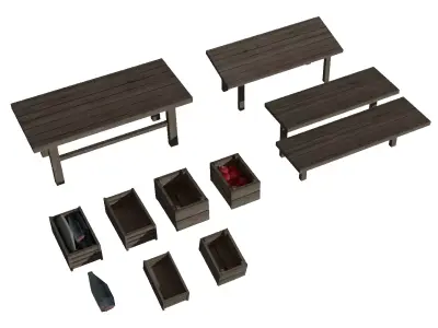 Medieval marketplace 3D model