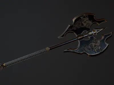 Axe Fantasy Game 3d model Low-poly  model Low-poly 3D model