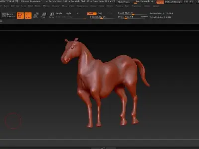 Gold and Pink Horse Free 3D model