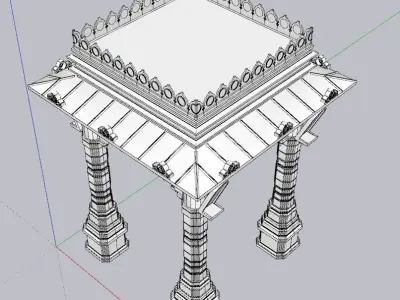 indian jodhpuri stone chatri  Low-poly 3D model