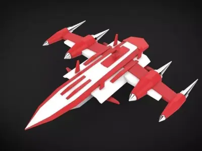 Spaceship RG77 Low-poly 3D model