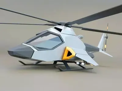 Lowpoly generic military helicopter Low-poly 3D model