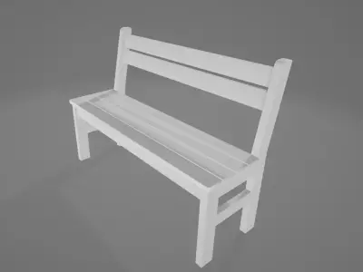 Classic Bench without textures Free low-poly 3D model