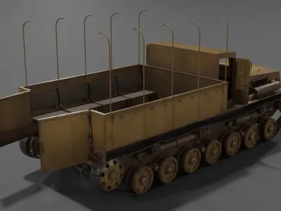 Type 4 Chi-So Half-track armored personnel carrier  Low-poly 3D model