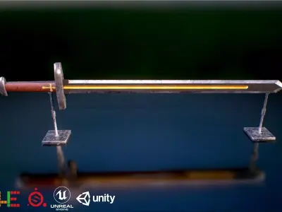 HIE Game Ready Sword D180712 Free low-poly 3D model