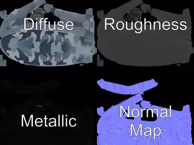 Stealth Camo Submarine model pack Low-poly 3D model