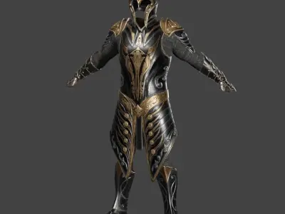 Mirkwood Elf Armour Dark Medieval Style Low-poly 3D model